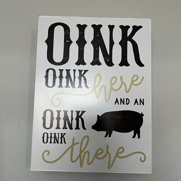 COPY - OINK OINK HERE Sign Country Decor Farmhouse Baby Nursery Child's Room - Picture 5 of 7